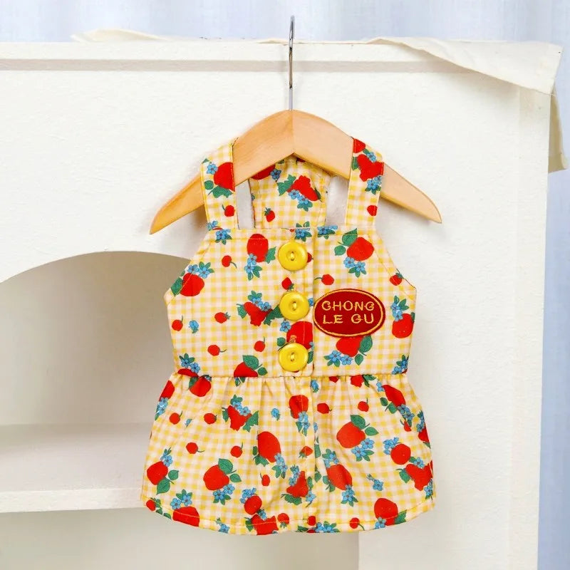 Pet Dog Dress Floral Fruit Girls Dog