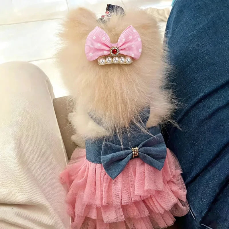 Pet Suspenders Dog Dress Girls Summer