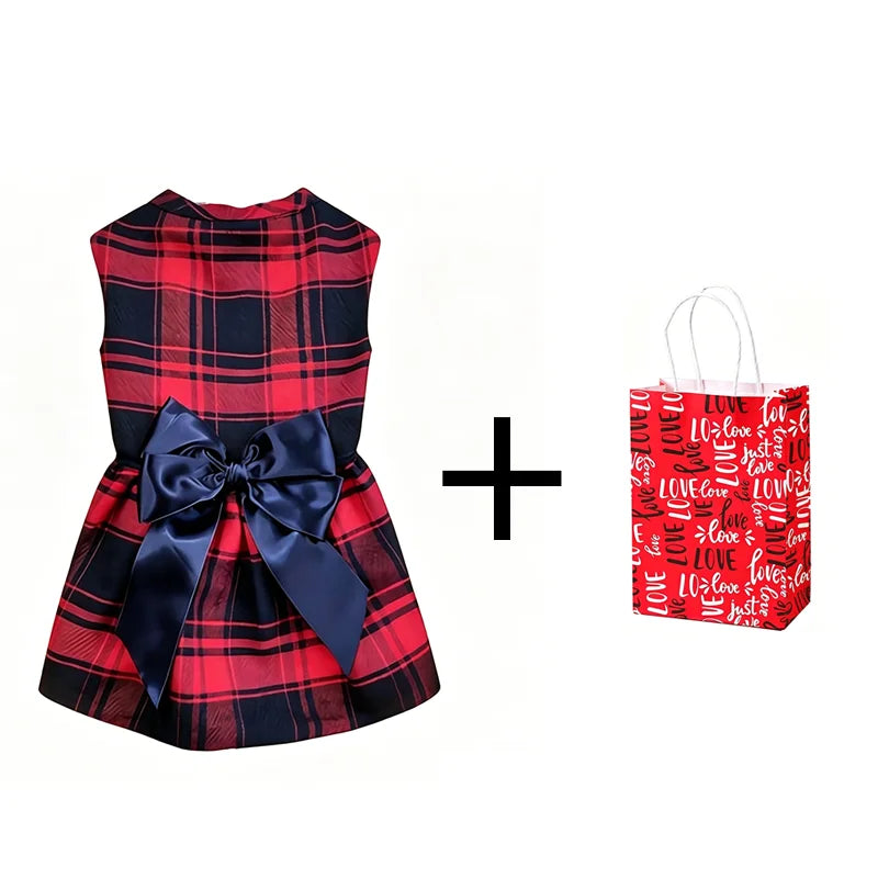 Pet Dog Clothes Plaid Shirt Suit Tie