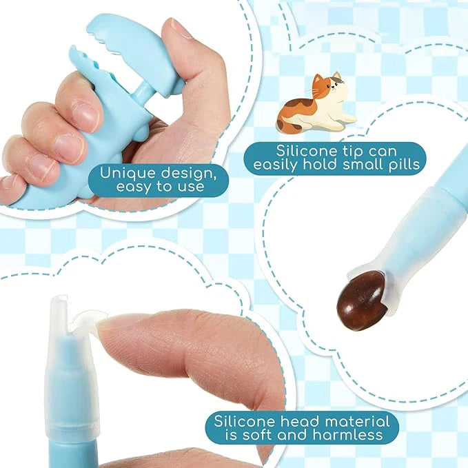 Alimentador de medicamentos para mascotas, dispensador de pastillas para gatos y perros, jeringa de silicona con punta suave, empujador Medicinal para animales pequeños