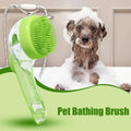 Soft Silicone Dog Shampoo Brush With Soap Dispenser Long Handle Massage dispenser beauty shower brush For pet Shower Cleaning ﻿
