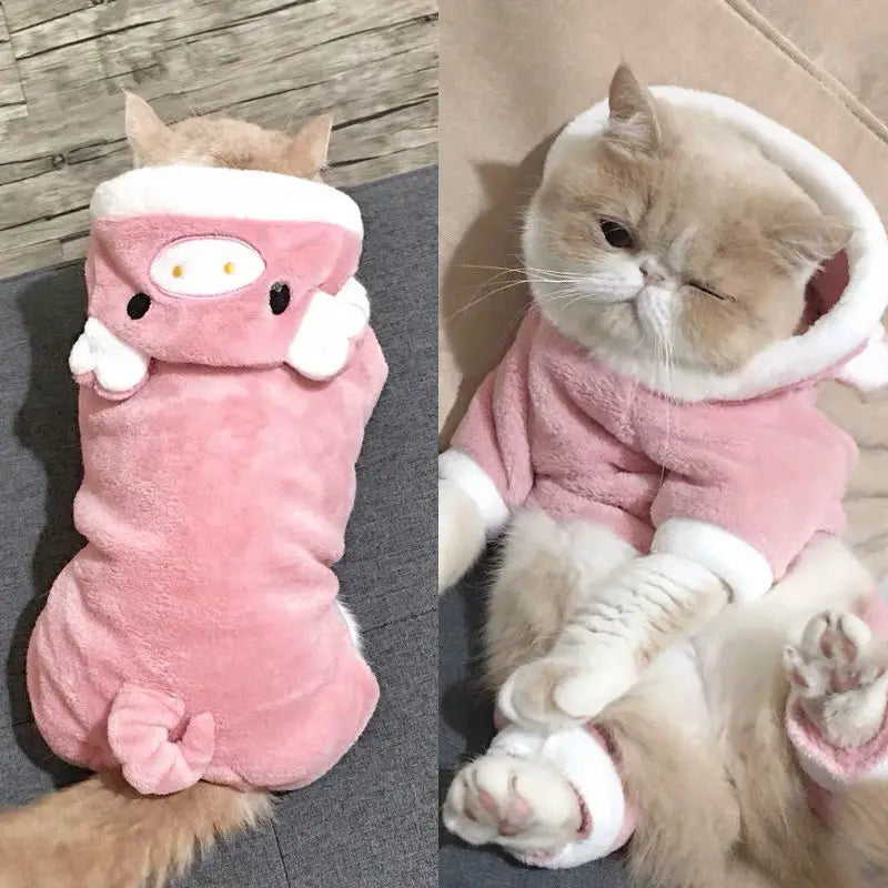 COZY ANIMAL FLEECE JUMPSUIT FOR DOGS & CATS