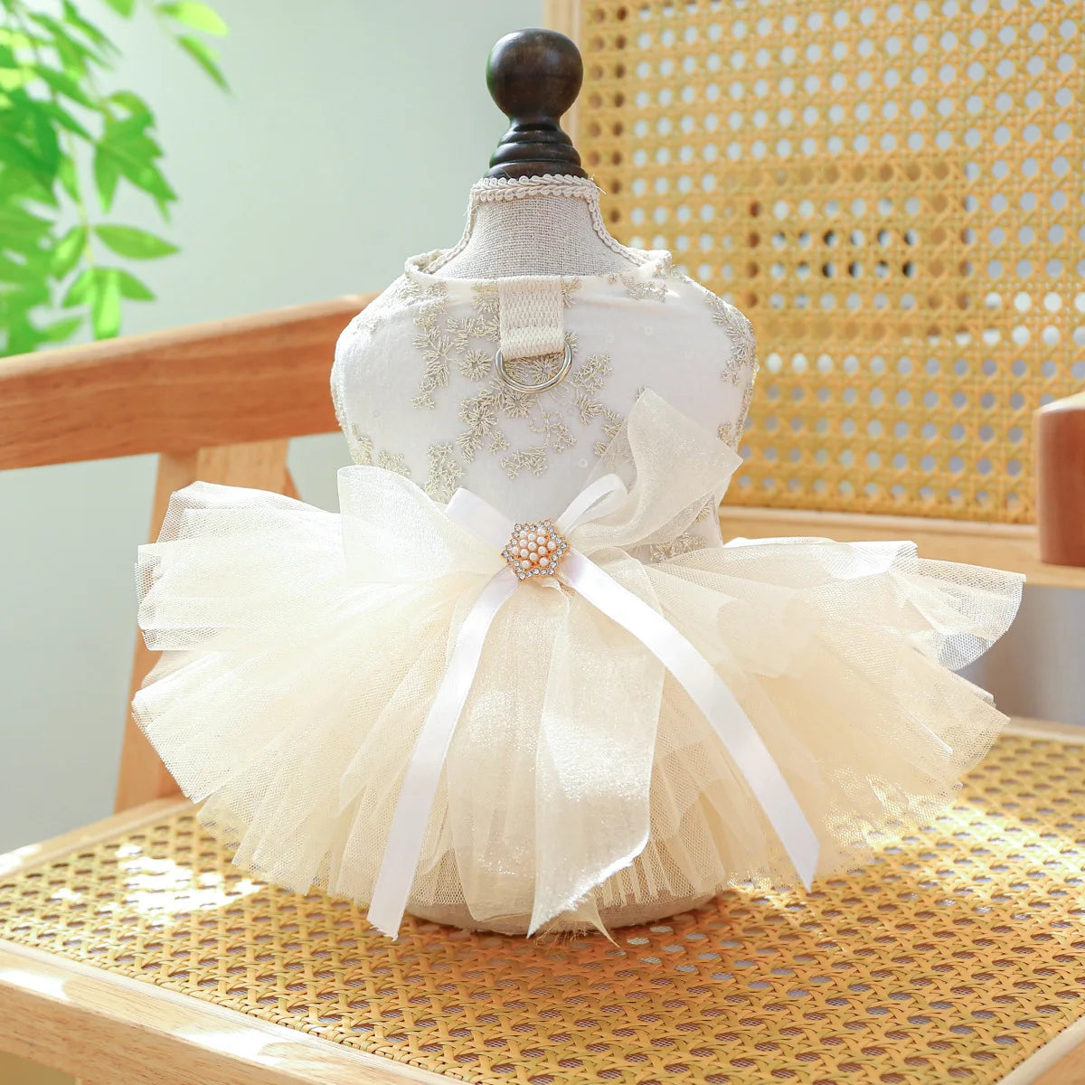 Puff Chiffon Skirt Wedding Dress for Dogs