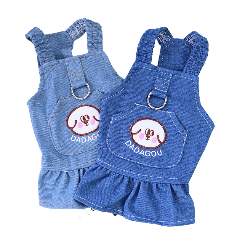 Pet Denim Dress for Dog Small Dog