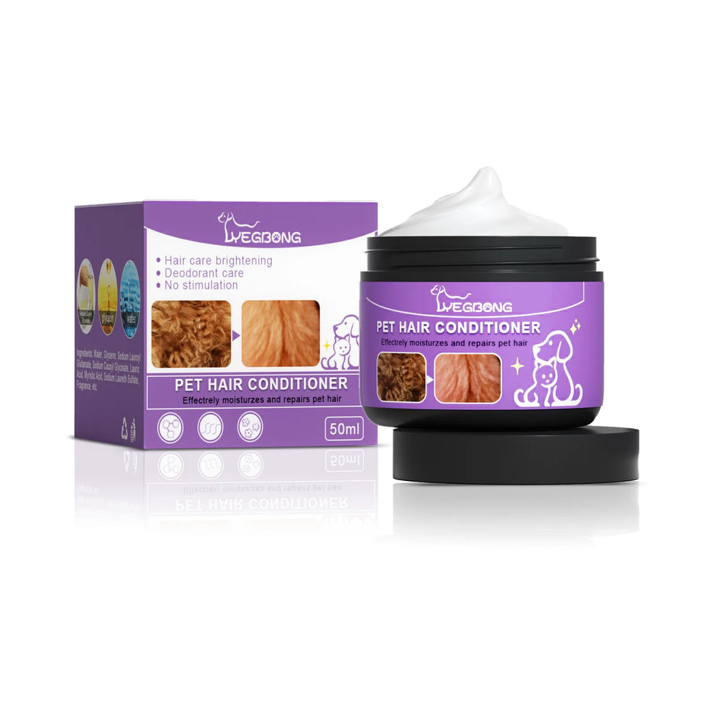 Acondicionador de pelo para mascotas, suavizante del cabello, previene nudos del cabello, limpieza sin baño, eliminación de olores, hidratante, anácaros para gatos, champú para perros