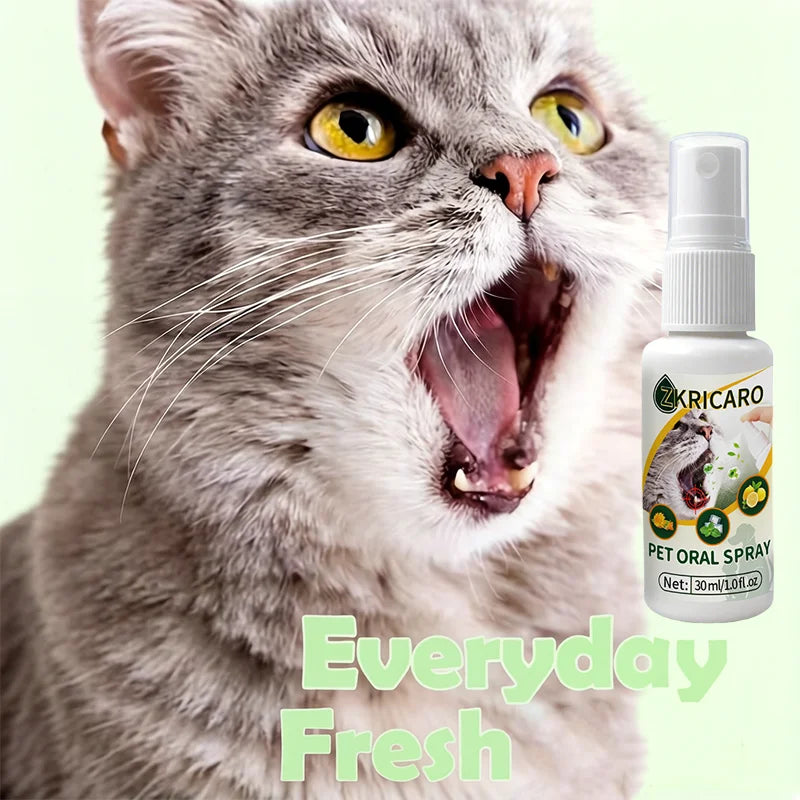 Spray para el Cuidado Bucal de Mascotas, Hecho con Ingredientes Naturales y una Fórmula Suave, No Requiere Cepillado; Simplemente Rociar para Refrescar a tu Mascota.