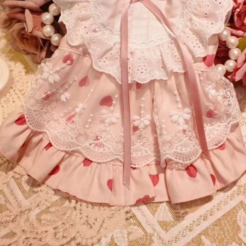 Pink Pet Love Lace Dress Dog Princess