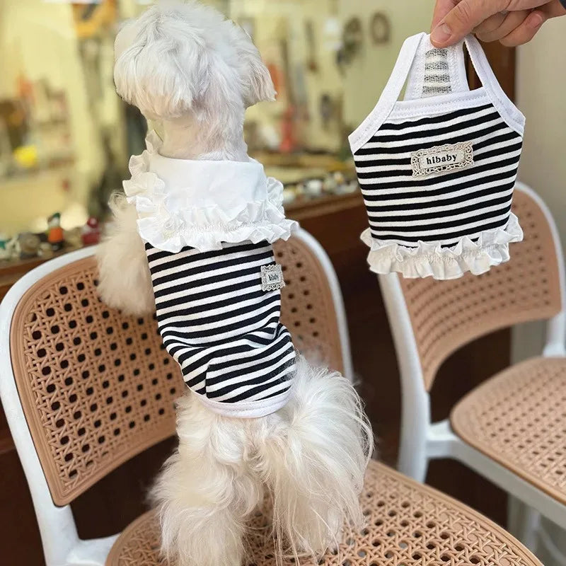 CUTE STRIPED SUMMER DRESS FOR SMALL DOGS