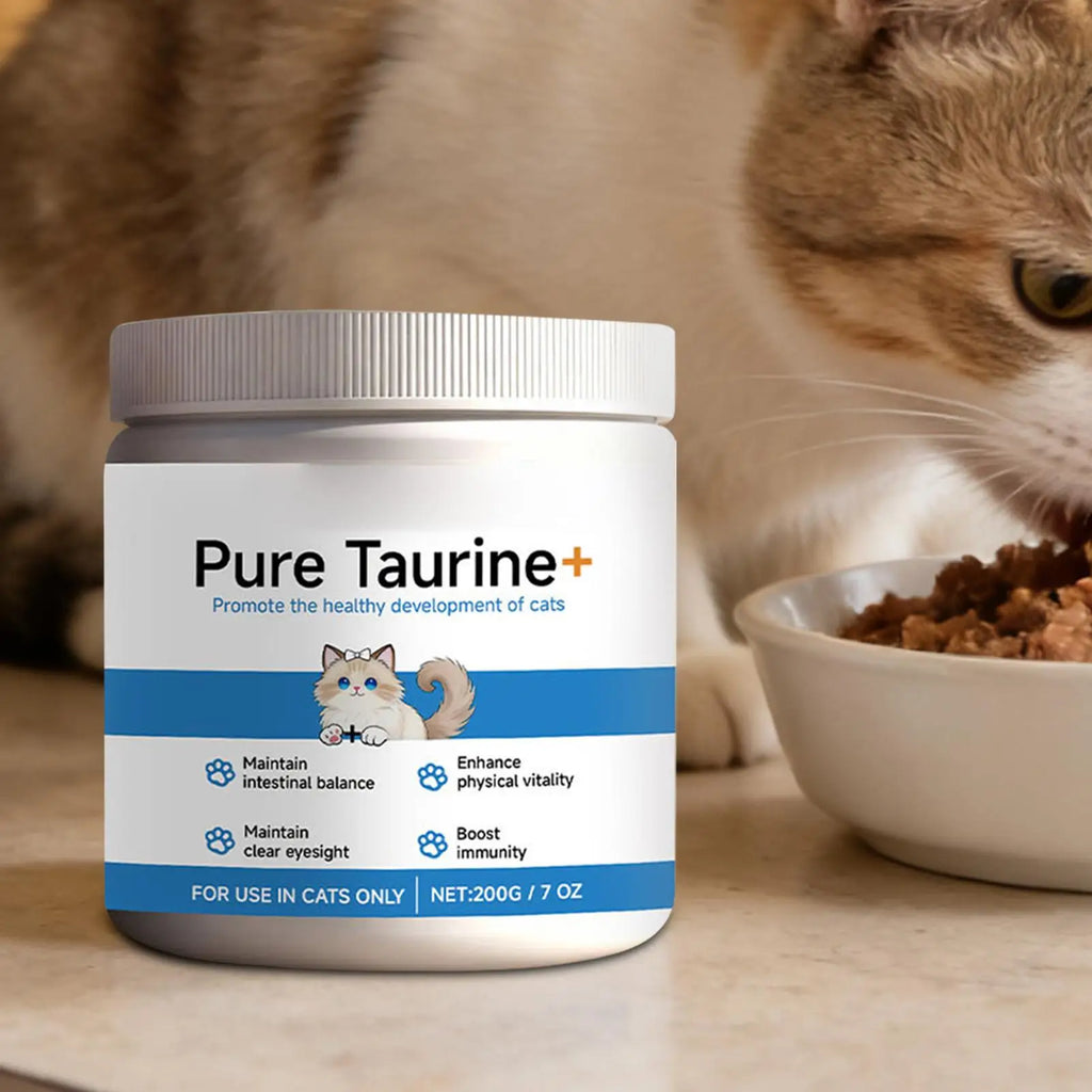  Polvo de Taurina para Gatos, Apoya la Salud y Estabilidad del Corazón de las Mascotas, Mantiene la Visión de las Mascotas, Fórmula Suave, Cuidado Diario de las Mascotas, Polvo Nutritivo