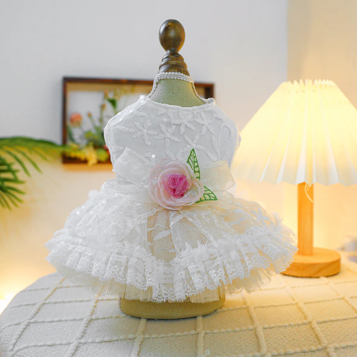 Puff Chiffon Skirt Wedding Dress for Dogs