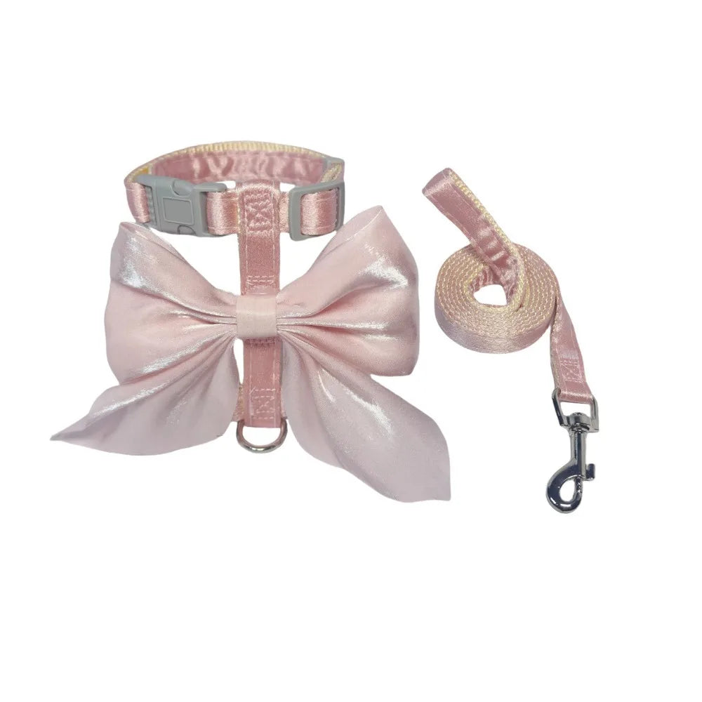 Pet Clothes Adjustable Pet Harness Cute Bow