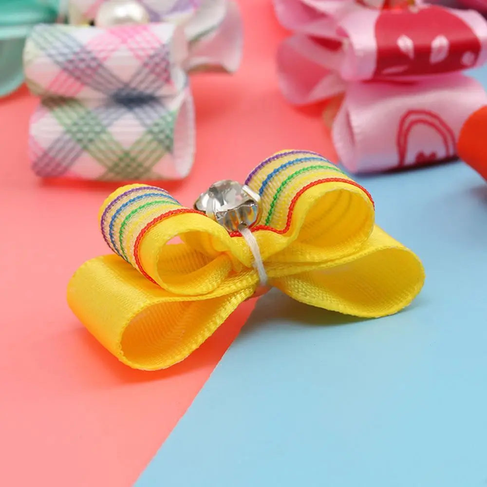 Pet Hair Clips Rhinestone with Rubber Band Hair Bows Puppy Grooming Accessories Small Dogs Products