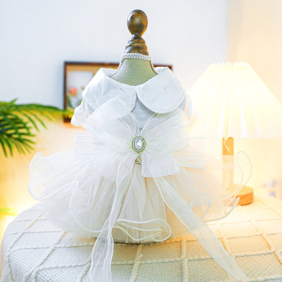 Puff Chiffon Skirt Wedding Dress for Dogs