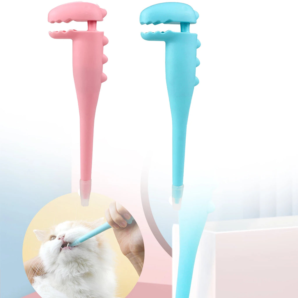 Alimentador de medicamentos para mascotas, dispensador de pastillas para gatos y perros, jeringa de silicona con punta suave, empujador Medicinal para animales pequeños