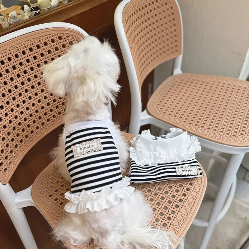 CUTE STRIPED SUMMER DRESS FOR SMALL DOGS