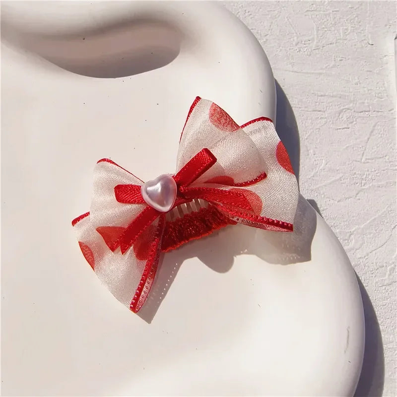 Pet Hair Clips Yorkshire Teddy Cute Pet Dog Organza Bubble
