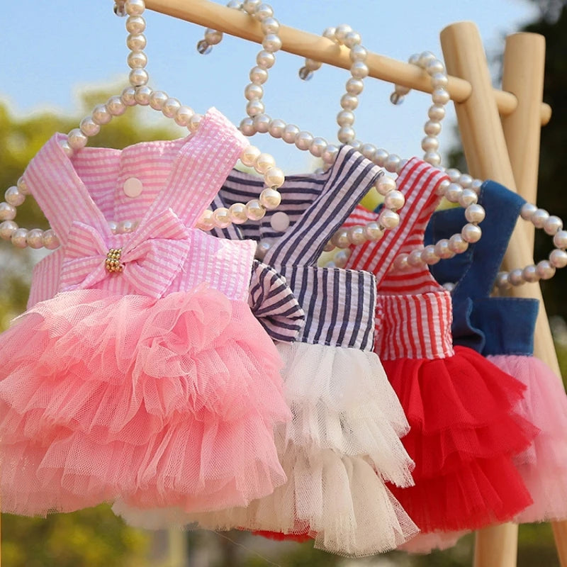 Dog Summer Dress Cat Lace Skirt