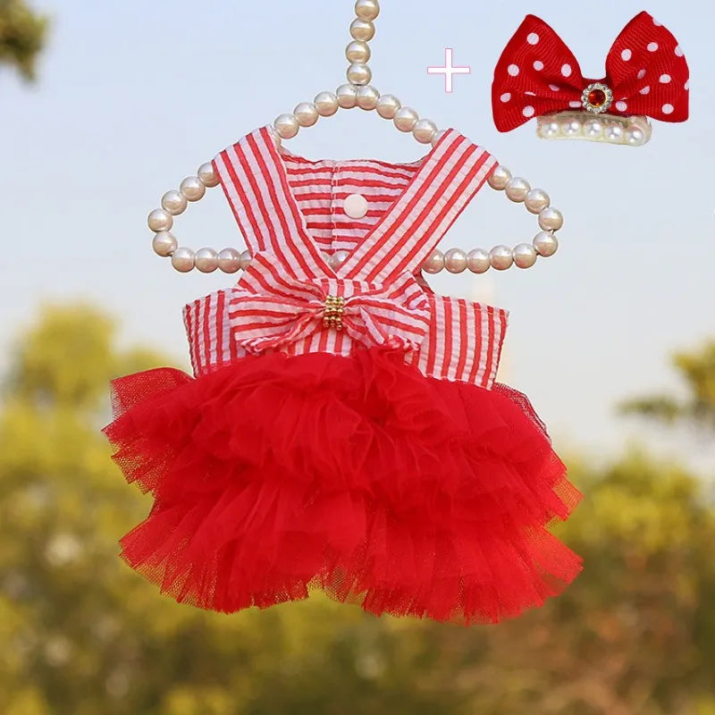 Pet Suspenders Dog Dress Girls Summer