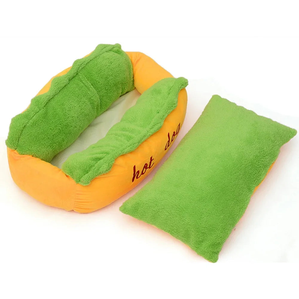 Pet Bed Hot Dog House Lounger Bed Washable