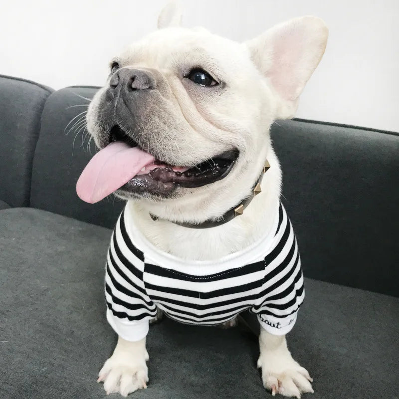 Pet parent-child clothing Dog and cat striped sweatshirt