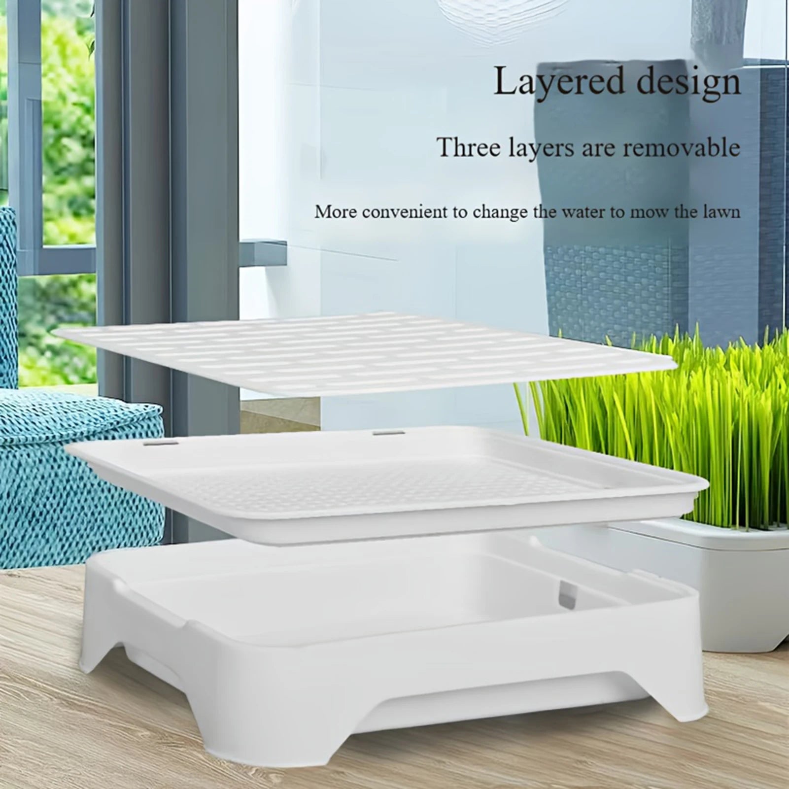 Lavabo para plantar hierba de Gato, cultivo sin suelo, maceta para plántulas de trigo, dispositivo hidropónico de hierba para gatito, maceta para plantar hortícola