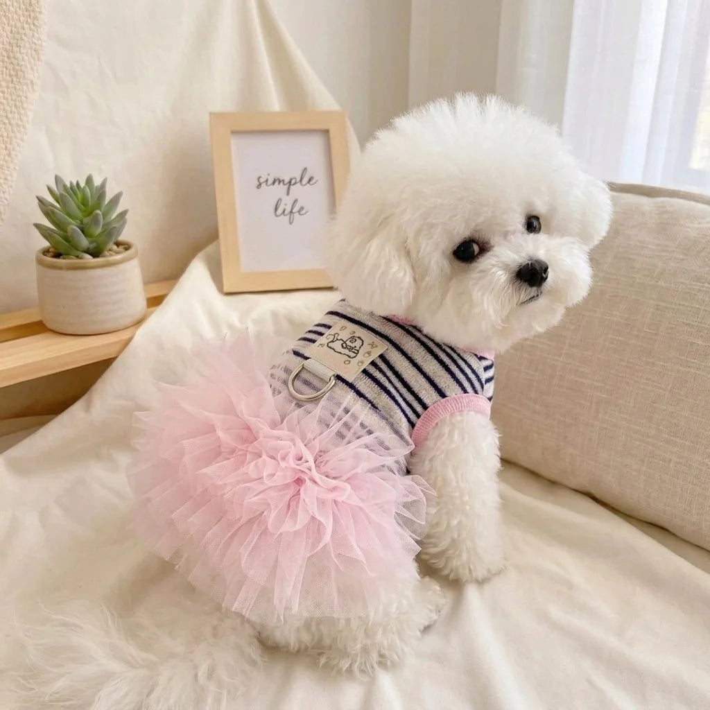 Fashion Pink Tulle Dog Dress