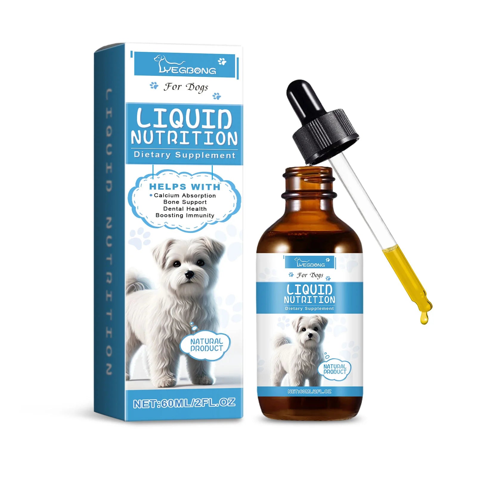 Gotas de suplemento vitamínico para mascotas, huesos fuertes, promueven la absorción de calcio, aumentar la inmunidad, mejorar la vitalidad, suplemento dietético