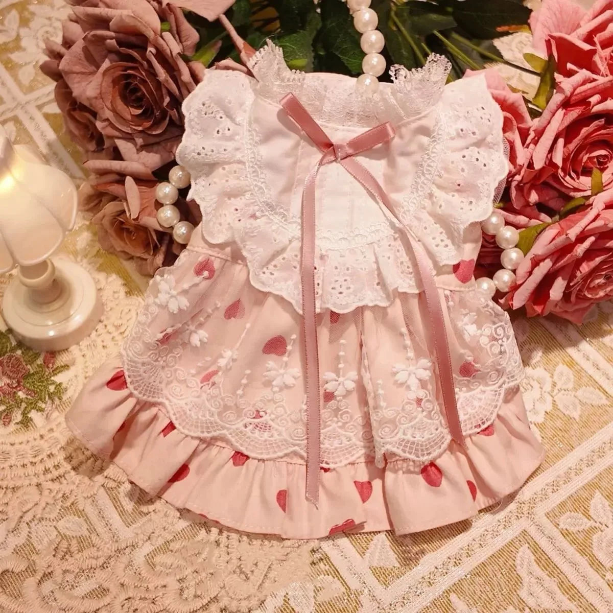 Pink Pet Love Lace Dress Dog Princess
