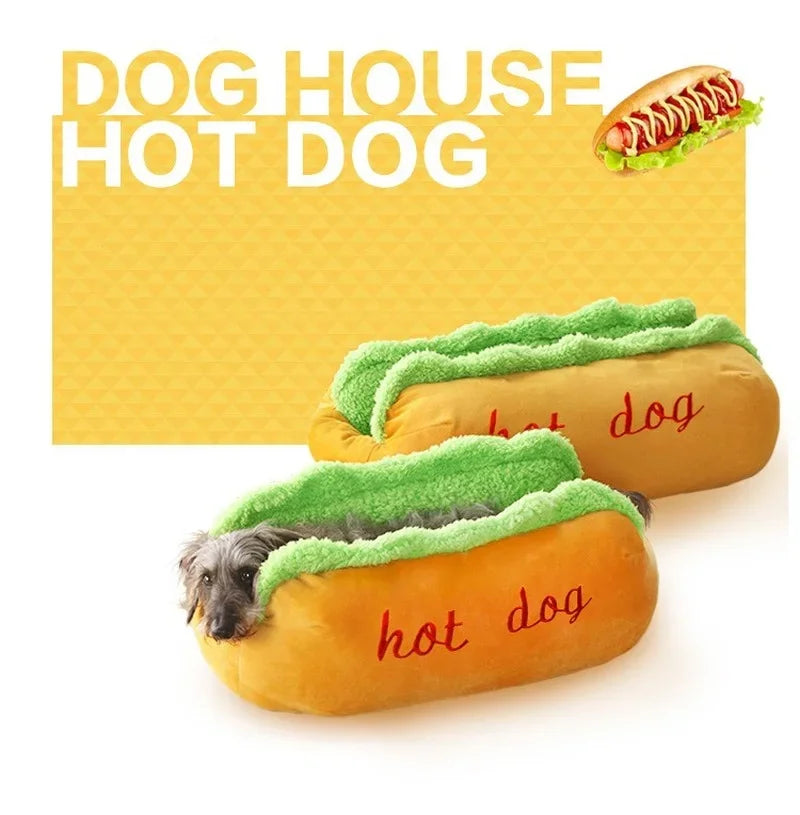 Pet Bed Hot Dog House Lounger Bed Washable