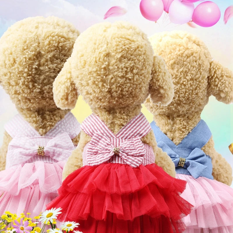 Dog Summer Dress Cat Lace Skirt
