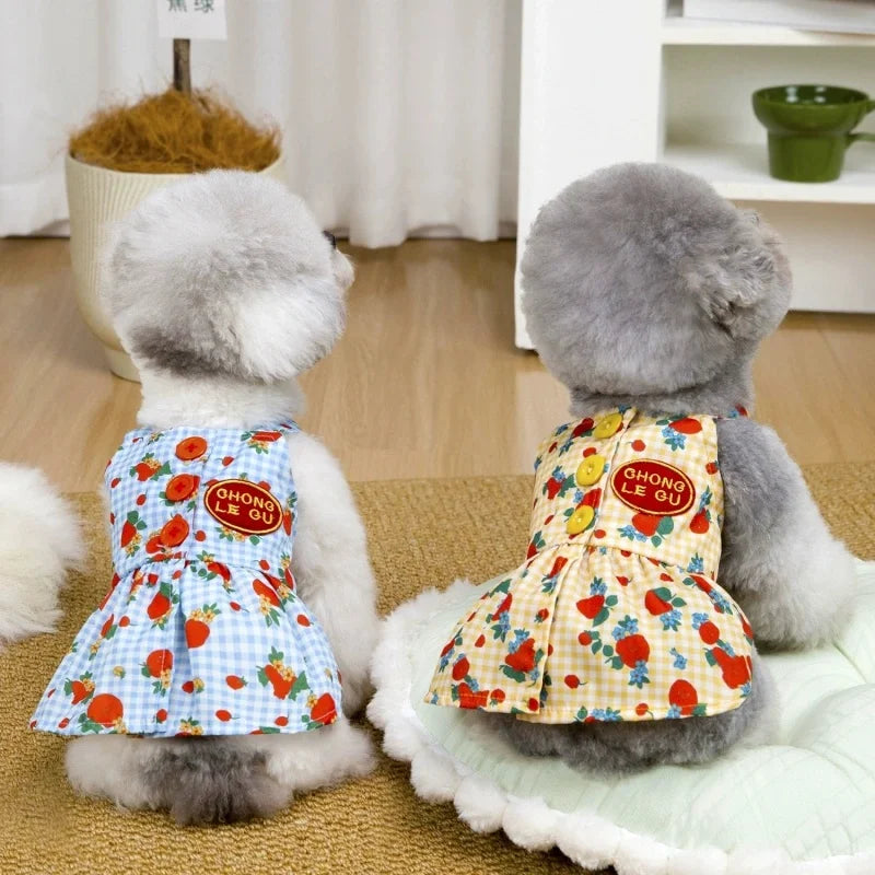 Pet Dog Dress Floral Fruit Girls Dog