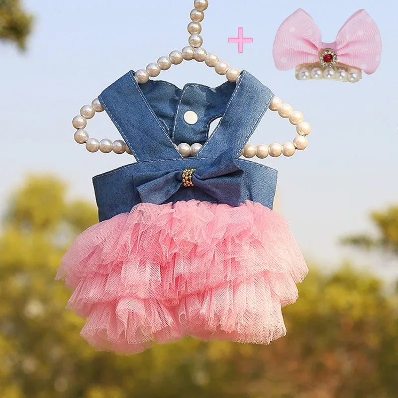 Pet Suspenders Dog Dress Girls Summer