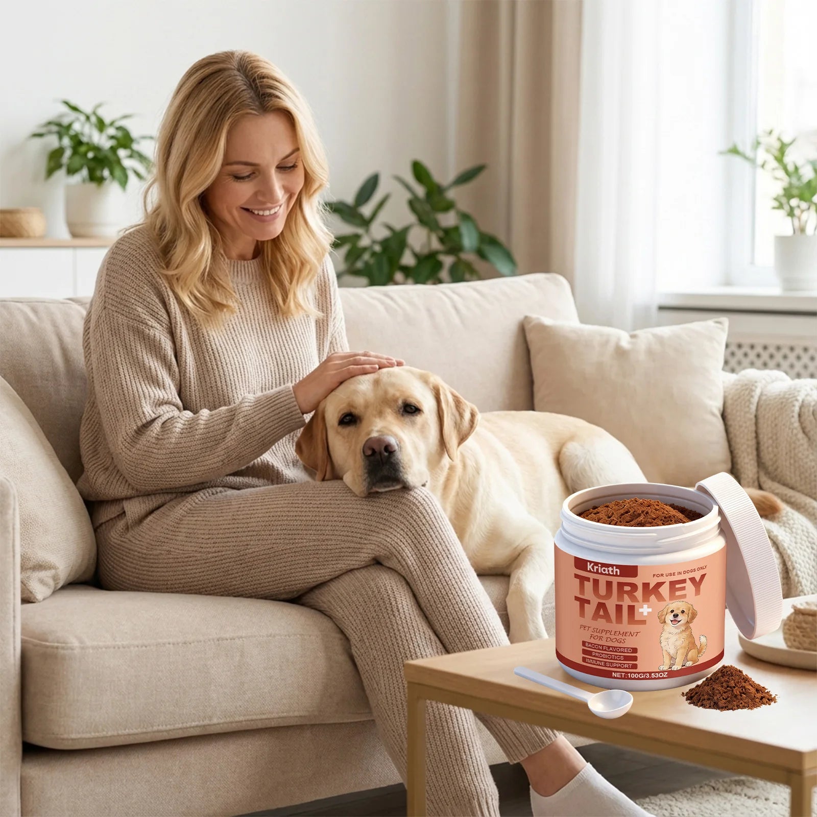 Suplemento Nutricional en Polvo para Perros, Mejora la Vitalidad de las Mascotas, Equilibra la Flora Intestinal, Bienestar de la Piel y el Pelaje, Refuerza la Defensa del Cuerpo, 100g