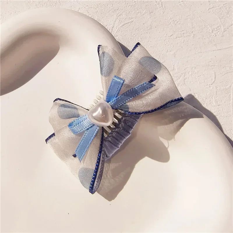 Pet Hair Clips Yorkshire Teddy Cute Pet Dog Organza Bubble