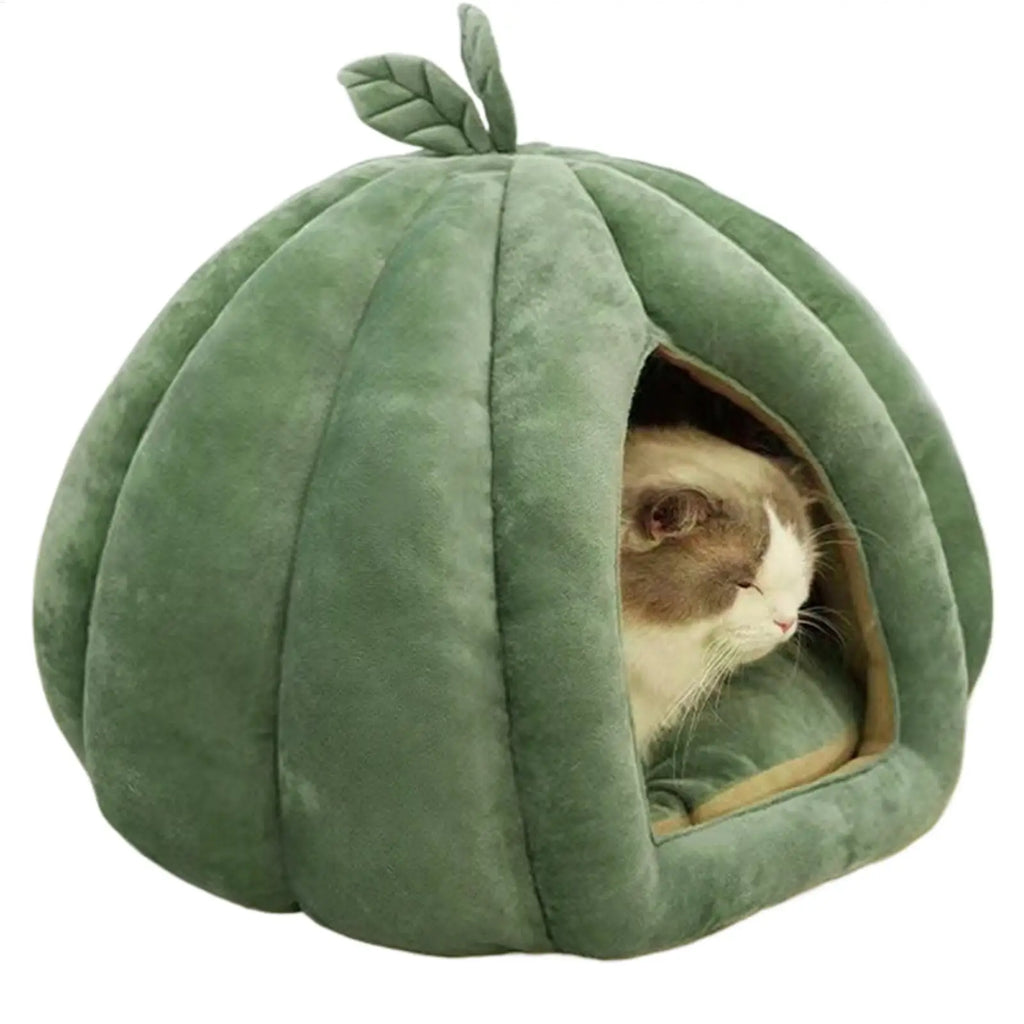 Pet Bed Enclosed Cat and dogs Nest Warm Bed Pumpkin House