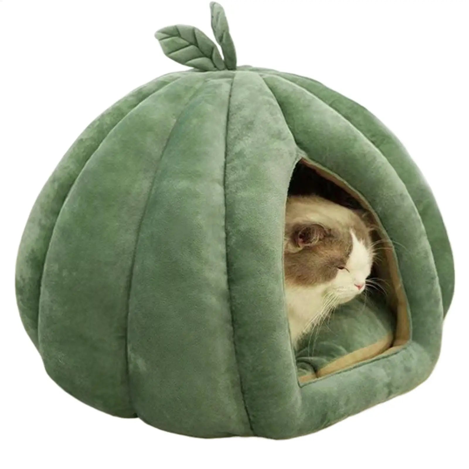 Pet Bed Enclosed Cat and dogs Nest Warm Bed Pumpkin House