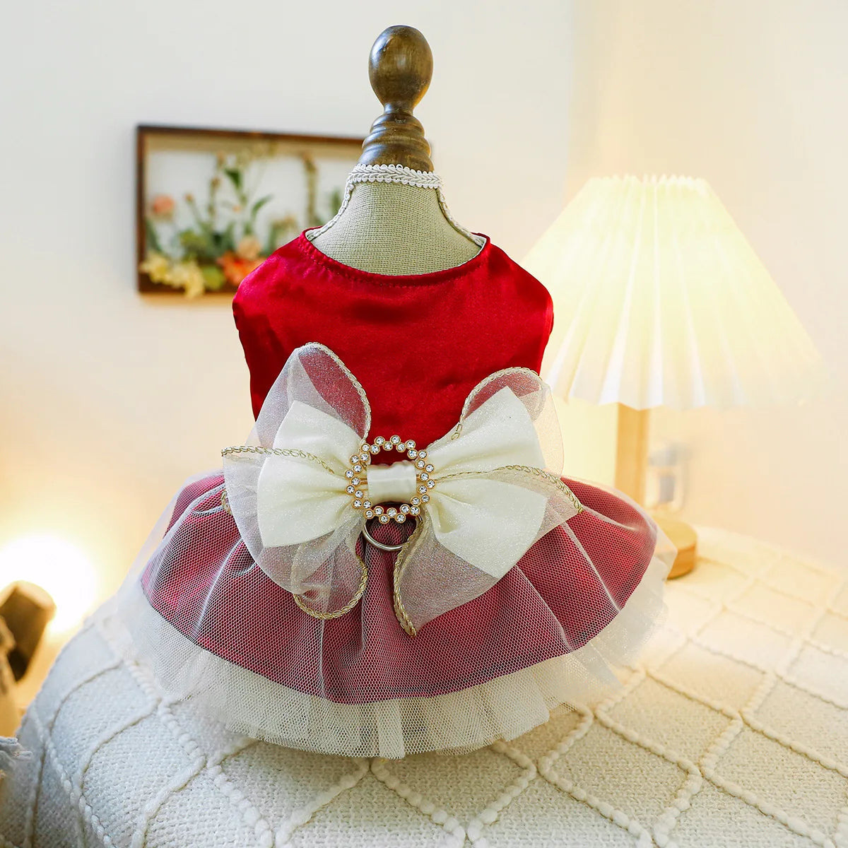 Puff Chiffon Skirt Wedding Dress for Dogs