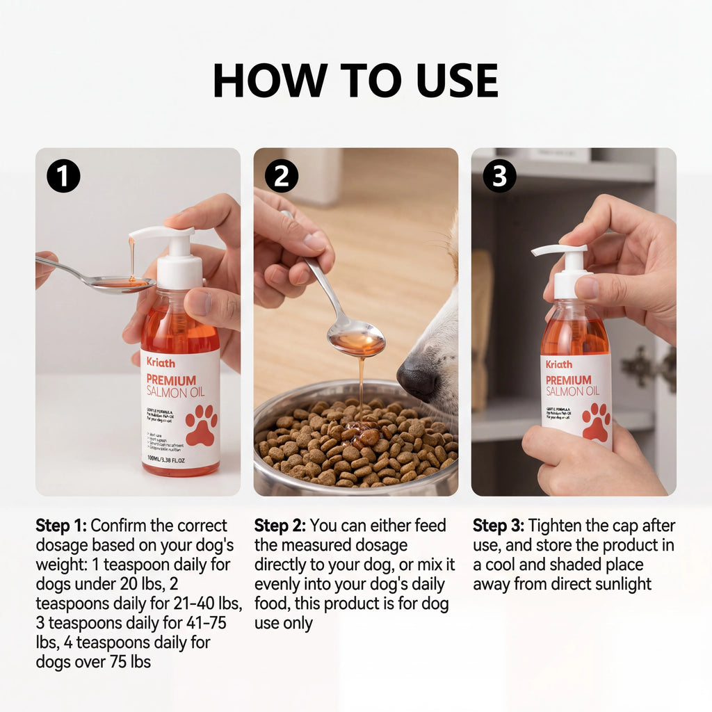 Aceite de Salmón Natural para Mascotas, Complemento Líquido con Vitamina E para Perros, para un Pelaje Brillante y Salud del Corazón, Fórmula Suave, Botella con Bomba Dosificadora