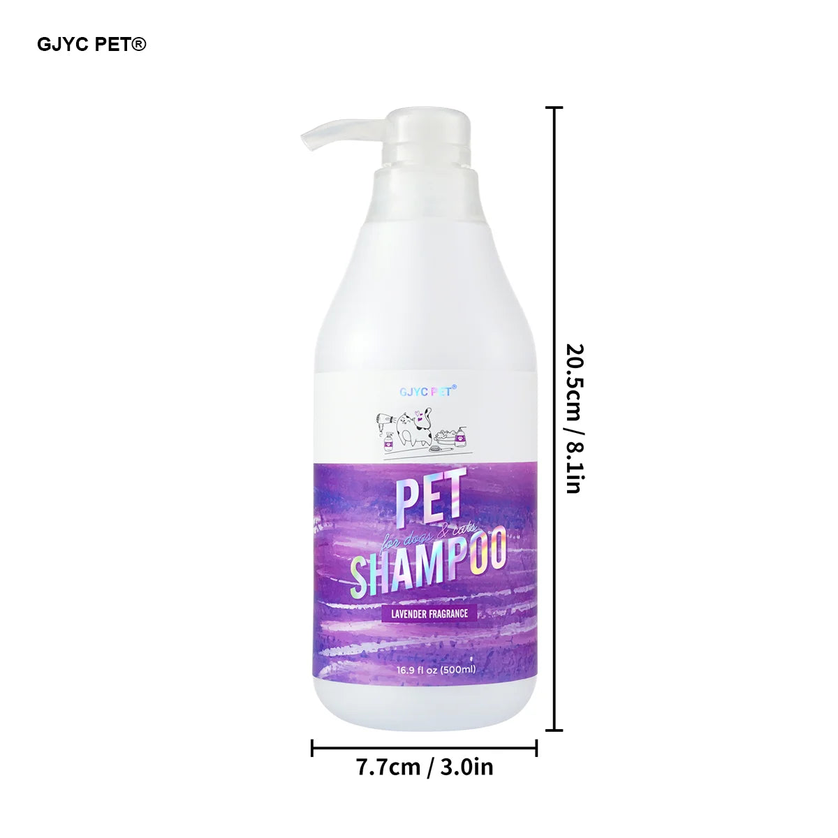 Hypoallergenic Pet Shampoo Dogs Cats-Natural Lavender Scent Deep Cleansing Deodorizing Moisturizing Tear-Free Gentle Sensitive