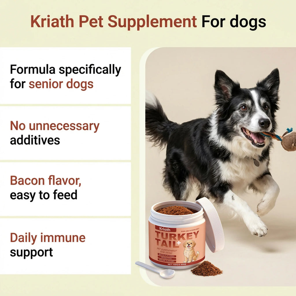 Suplemento Nutricional en Polvo para Perros, Mejora la Vitalidad de las Mascotas, Equilibra la Flora Intestinal, Bienestar de la Piel y el Pelaje, Refuerza la Defensa del Cuerpo, 100g