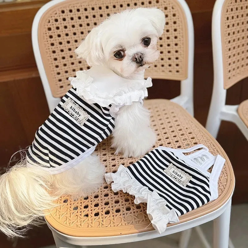 CUTE STRIPED SUMMER DRESS FOR SMALL DOGS
