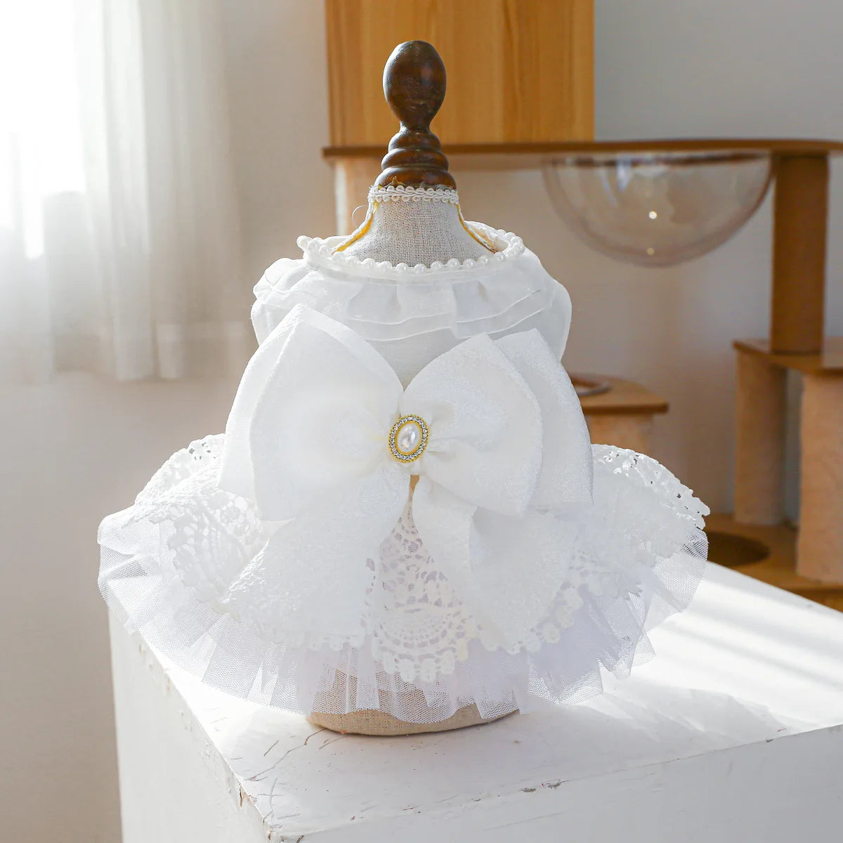 Puff Chiffon Skirt Wedding Dress for Dogs