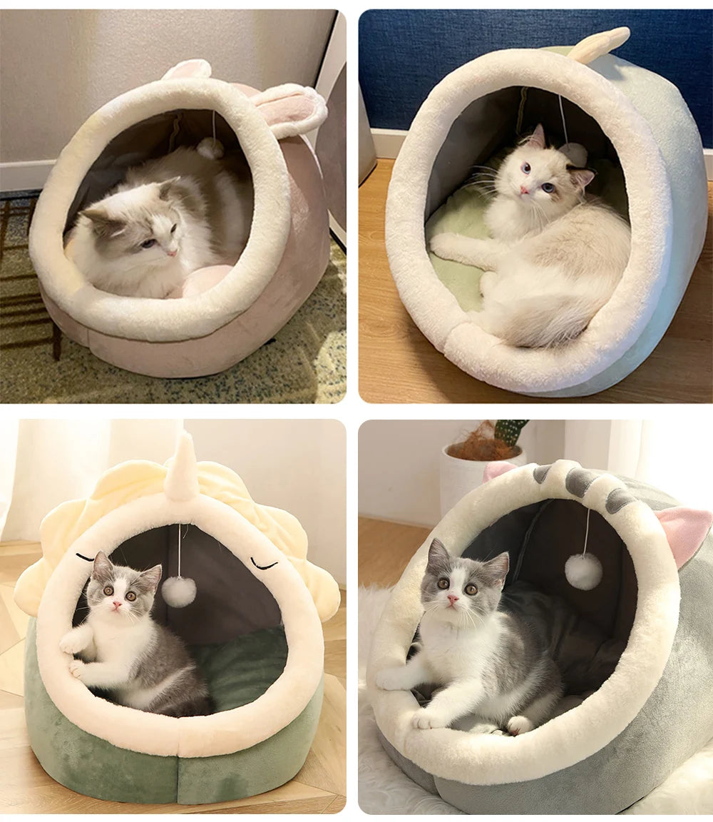 Deep Sleep Cat and Dogs Bed Cartoon Pet Bed Foldable Removable Washable Pet
