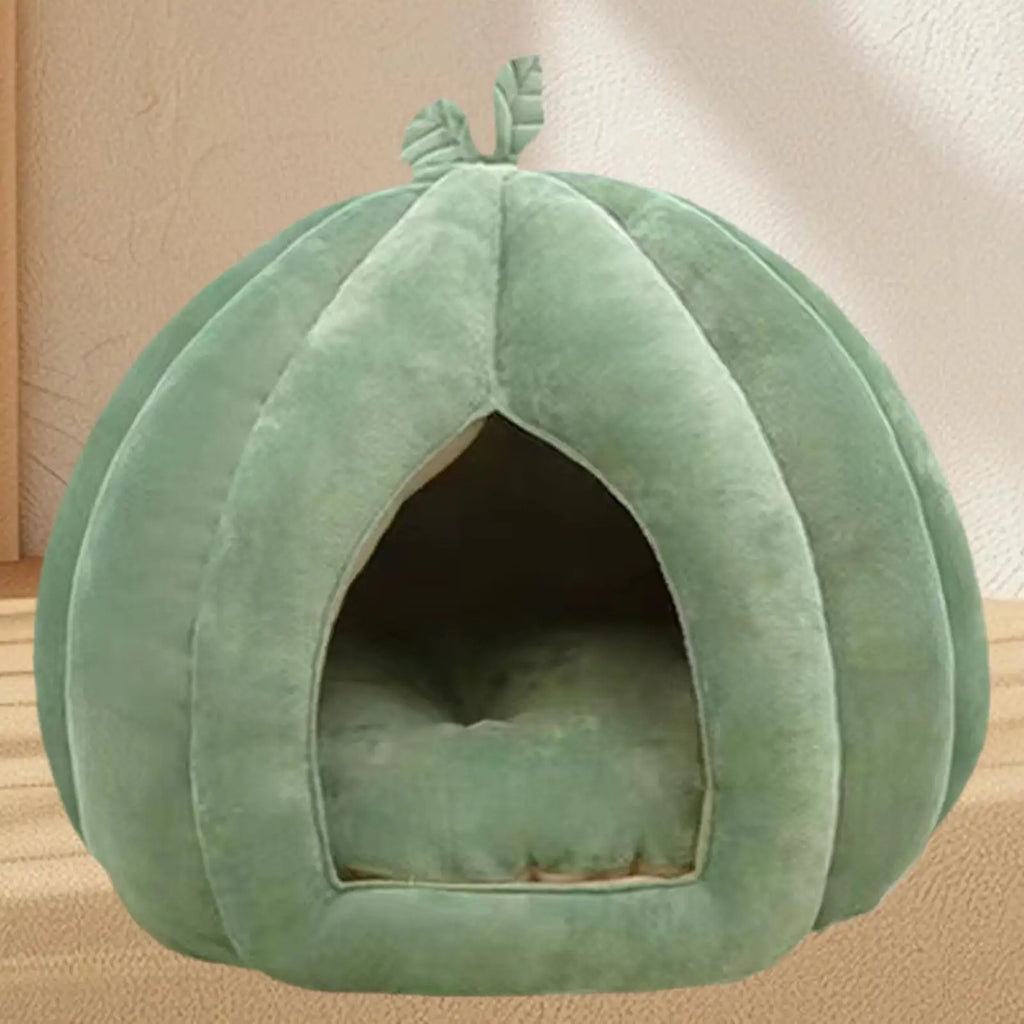 Pet Bed Enclosed Cat and dogs Nest Warm Bed Pumpkin House