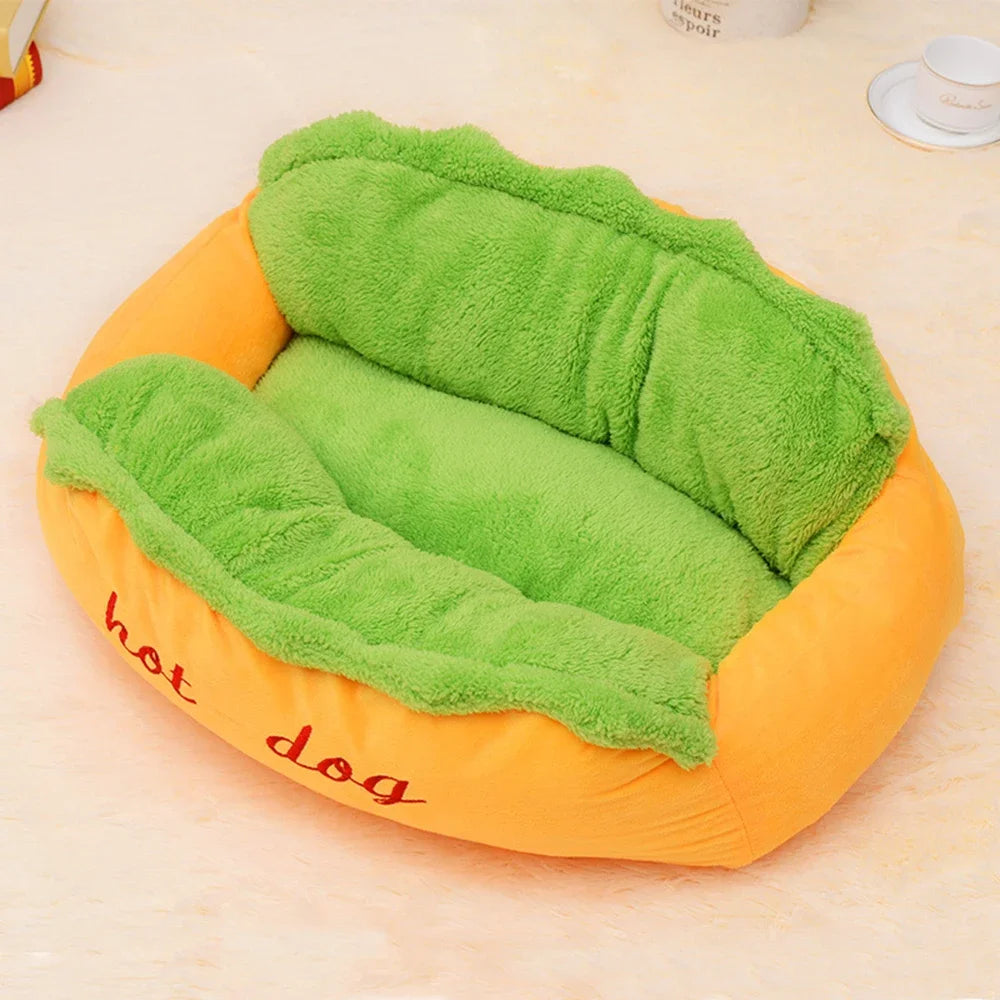 Pet Bed Hot Dog House Lounger Bed Washable