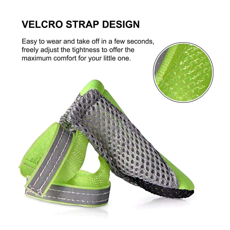 Pet Dog Shoes Breathable Waterproof Outdoor Walking Mesh Soft Summer Pet Shoes Night Safe Reflective Boots for Small Medium Dogs