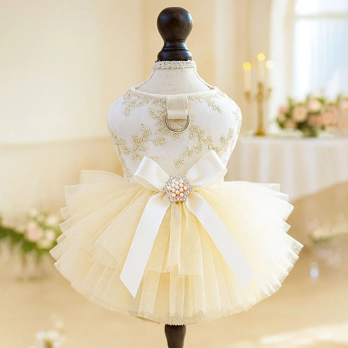 Puff Chiffon Skirt Wedding Dress for Dogs