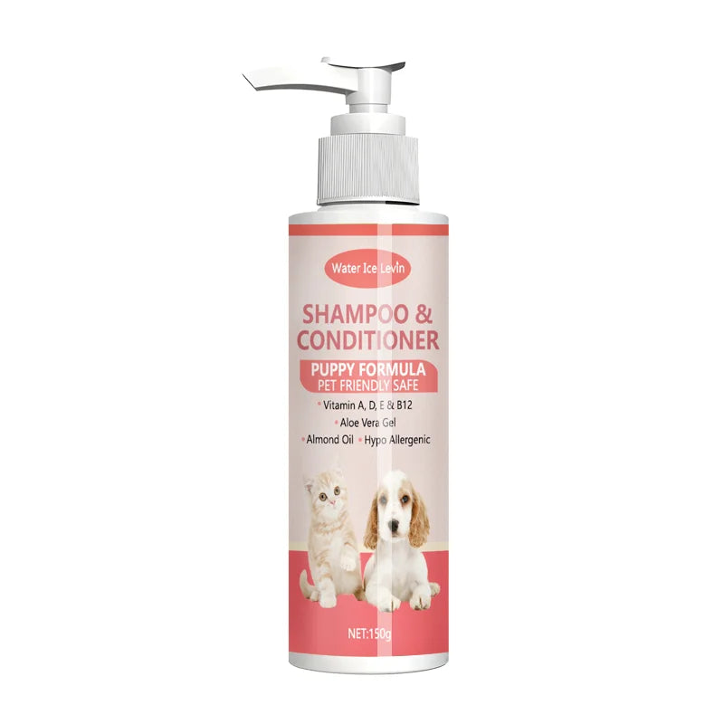 Champú y acondicionador para cachorros 2 en 1 suaves con vitaminas y aloe: fórmula hipoalergénica para abrigos suaves, brillantes y hidratados