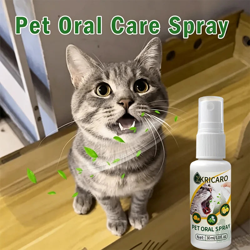 Spray para el Cuidado Bucal de Mascotas, Hecho con Ingredientes Naturales y una Fórmula Suave, No Requiere Cepillado; Simplemente Rociar para Refrescar a tu Mascota.
