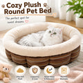 Round Pet Bed for Cats & Dogs Soft Plush